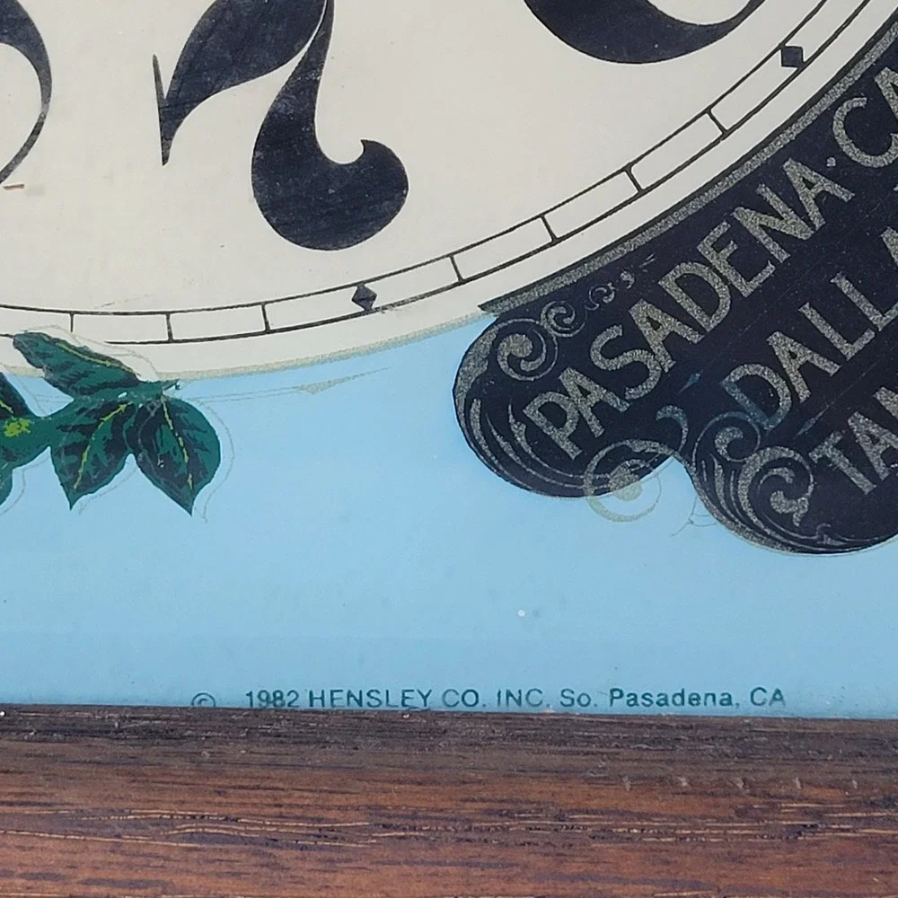 Vintage 1982 Casablanca Fan Co Wall Clock Hensley Glass Mirror Advertising 12